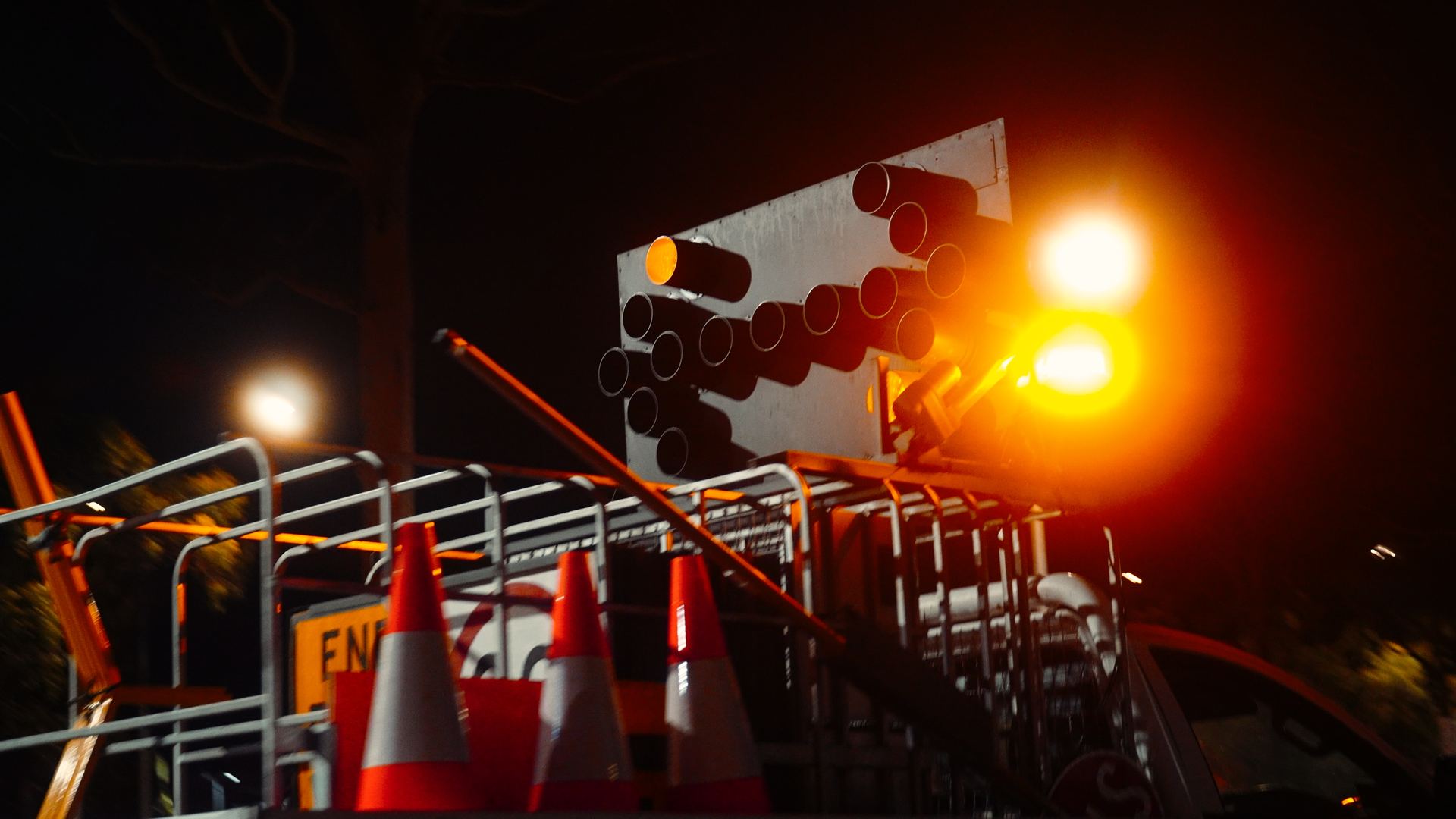 Traffic management equipment available for hire including cones, signs and barriers